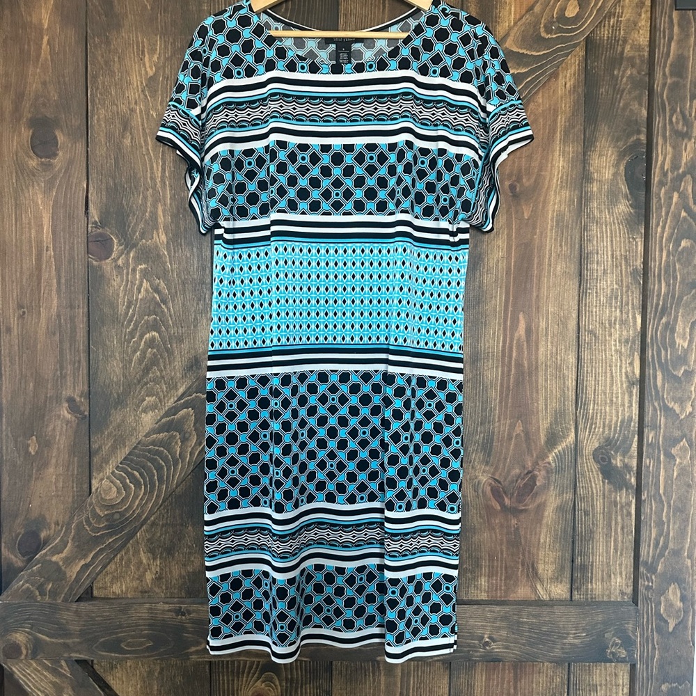 White House Black Market Blue Sheath Midi Dress